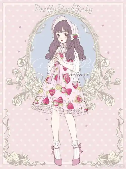 参考例图擅长洛丽塔风格立绘,注重细节处理,比如服装面料呈现感,人物