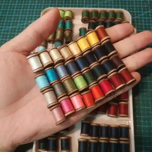 自制微缩32色复古木线轴