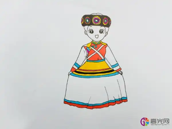 纳西儿童服饰简笔画