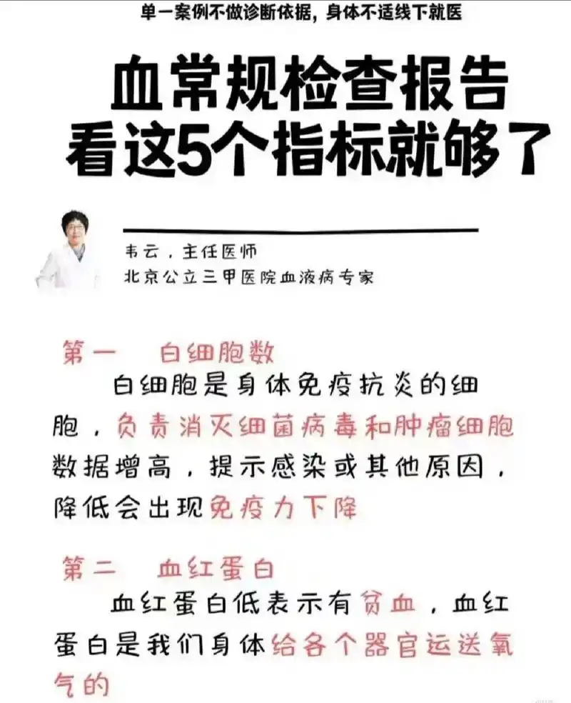 给大家普及一下,血常规的报告单,一般人的报告单看 - 抖音
