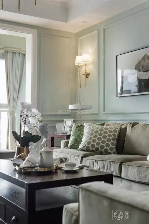 2022简美式客厅壁灯装修效果图片