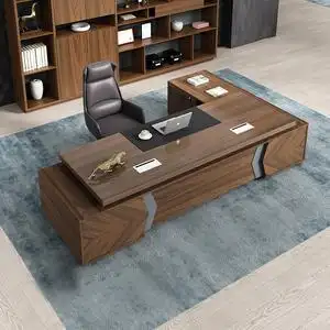 红泰老板办公桌简约现代办公室主管桌椅组合经理桌总裁桌大班台