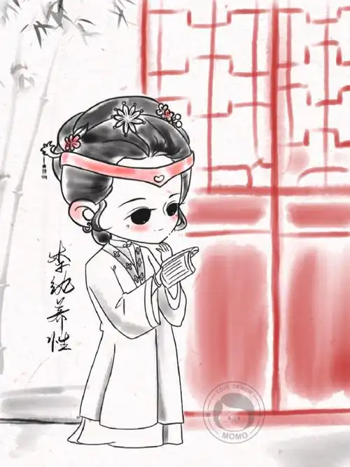 【原创水墨插画】金陵十二钗-李纨