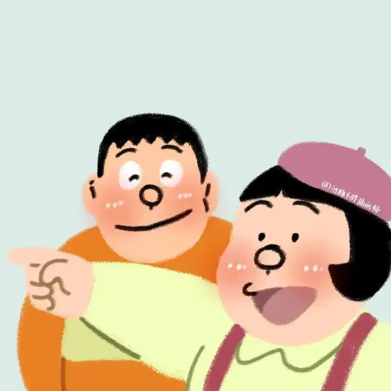 胖虎妹妹可爱头像第二弹来拉[亲吻]#头像分享# #情侣头像# #情侣头像