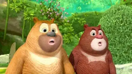 光头强让熊大熊二他们以后只要发现他乱放东西,就摘一朵小红花