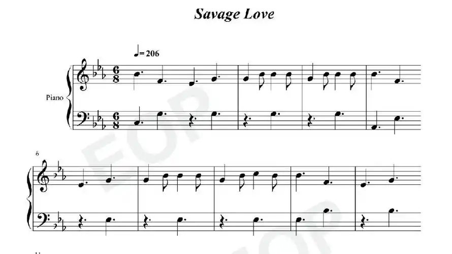 钢琴谱:《savage love》siren beat,全网最欠揍的某音热歌