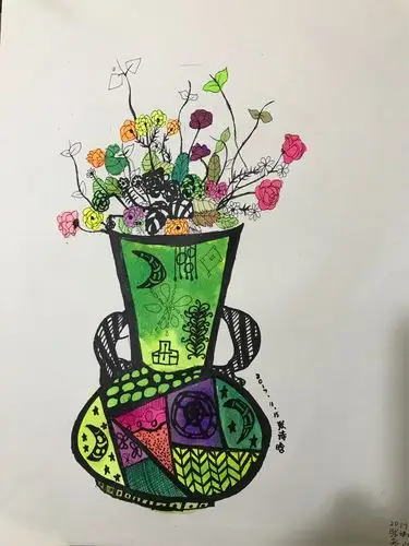 【微画展】作品专辑第47期——花瓶线描写生