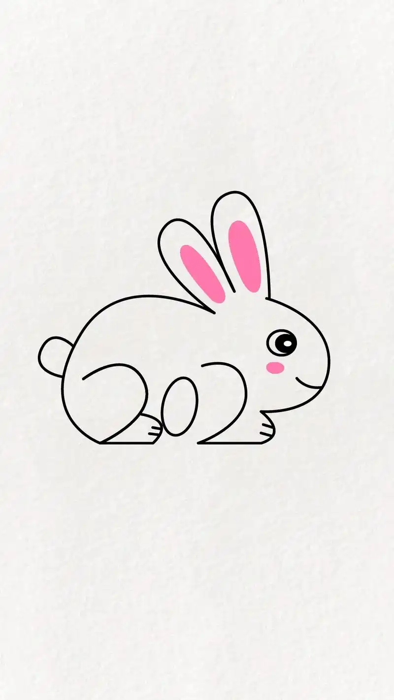 教你用2023画一只可爱的小兔子,非常简单哦#简笔画 #亲子 - 抖音