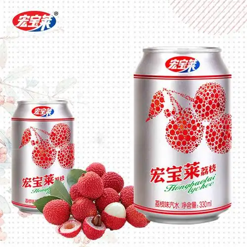 宏宝莱330ml汽水24罐/6罐荔枝桔子什锦味东北汽水整箱碳酸饮料