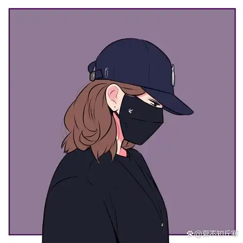 侧脸口罩女头像