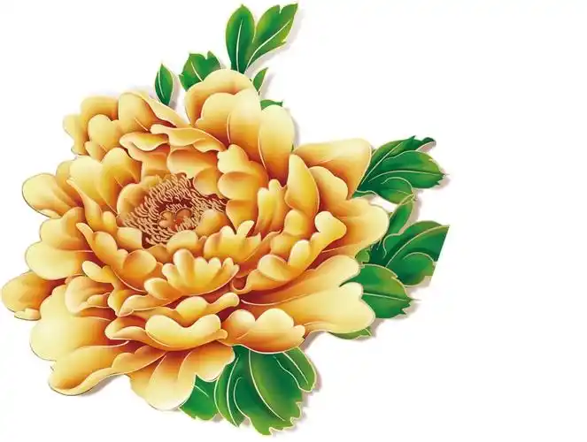 金色富贵牡丹花