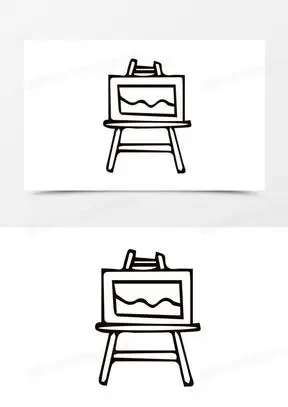 创意矢量黑色线稿画板装饰素材