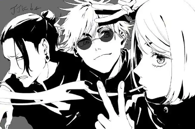 野元日花里 绘制的五条悟 夏油杰 家入硝子#咒术回战#咒术回战超话