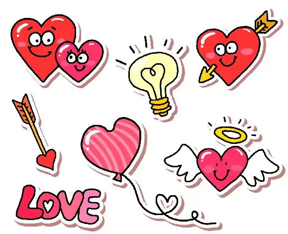 ppt模板-素材下载-云设计创意手绘表白贴纸-ppt模板-云设计