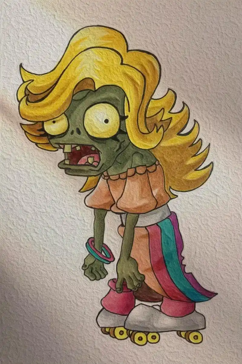 植物大战僵尸 女僵尸.#简笔画 #一起学画画 #儿童画 #怎 - 抖音