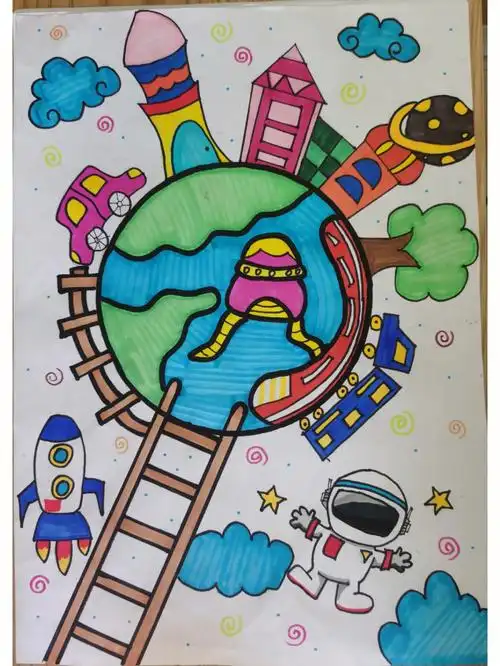 给女儿画的科幻画