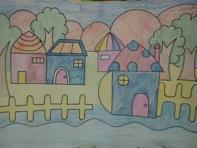 新乐小学二(3)班"和谐家园 文明出行"绘画作品展