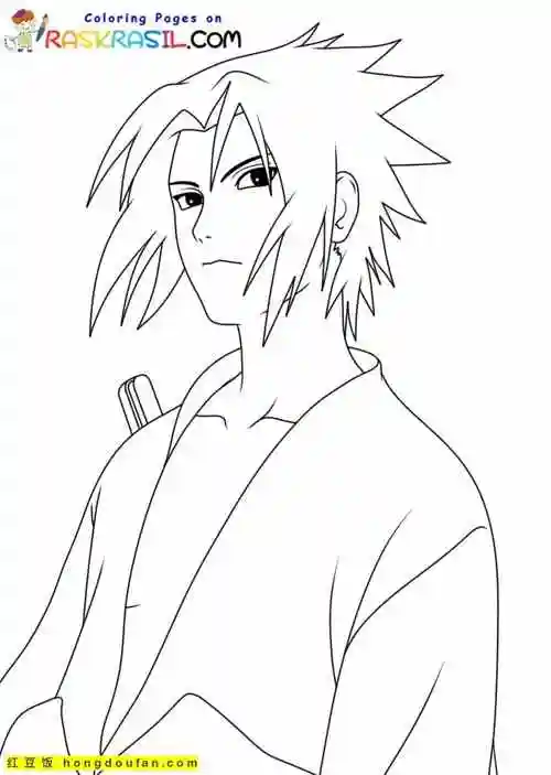 卡通,填色,填色书,填色卡通,填色大全,填色游戏,填色画,宇智波佐助