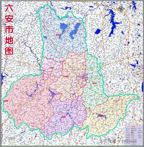 2022年3月安徽六安市百度版行政交通旅游细化乡镇村落分布地图