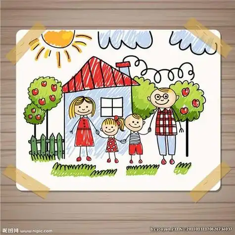 快乐的一家人简笔画快乐的一家人简笔画彩色