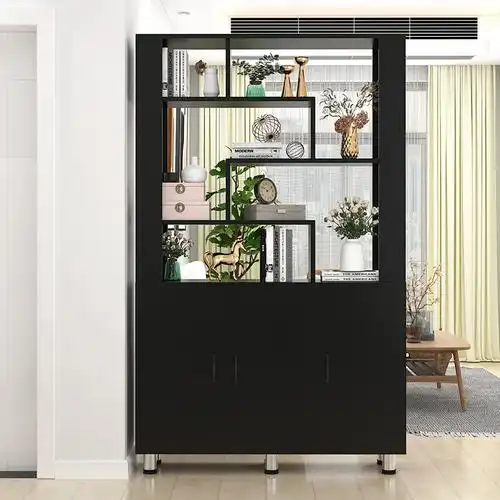 实木生态板门厅柜简约现代玄关进门鞋柜隔断置物架书柜展示柜屏风