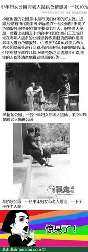 中年妇女公园向老人提供色情服务 一次10元