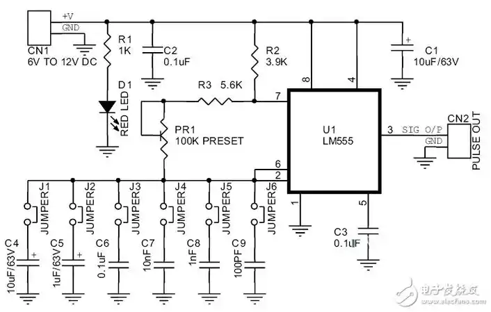 555脉冲发生器电路图设计(一)