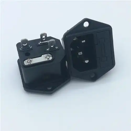 鑫优ac-03带保险丝二合一品字型ac03双保险电源插座音响冲电插座