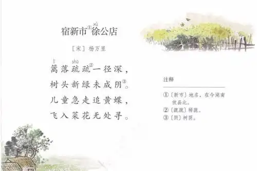 宿新市徐公店 | 宋·杨万里(篱落疏疏一径深)