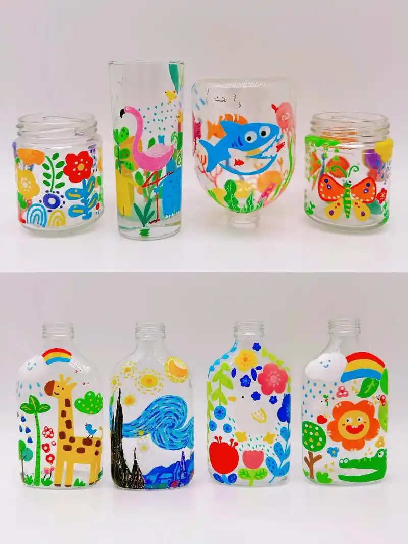 闲置的玻璃瓶不要扔啊～画一画变成"艺术品"#变废为宝 #玻璃