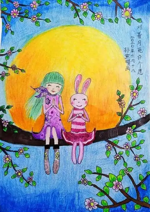 萌画廊丨我对月亮许个愿