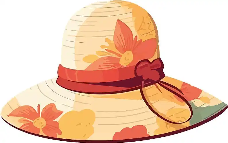 夏天可爱优雅的沙滩帽插画下载