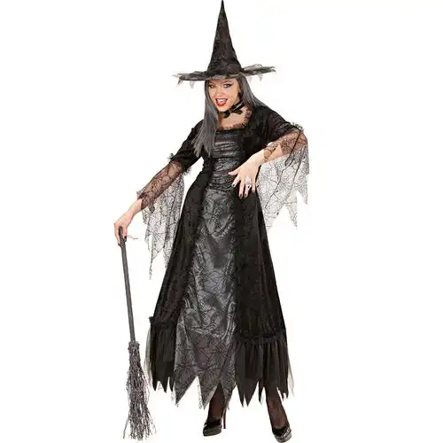 成人女士万圣节神秘邪恶女巫巫婆角色扮演服装长裙服饰