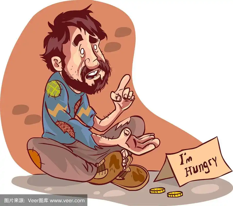 矢量插图的一个乞丐