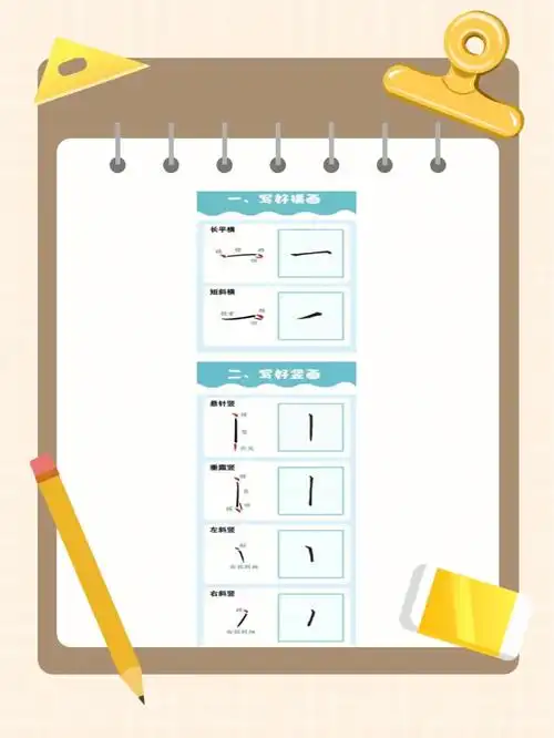 简单笔画描摹图横竖撇捺