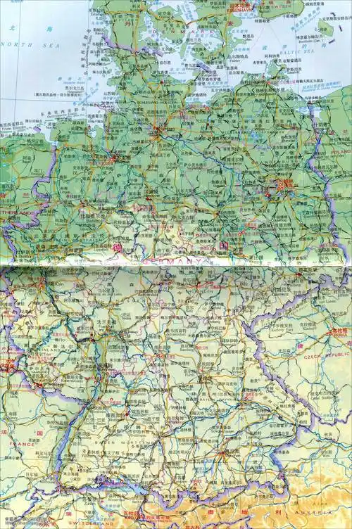 德国地图地形版_德国地图库