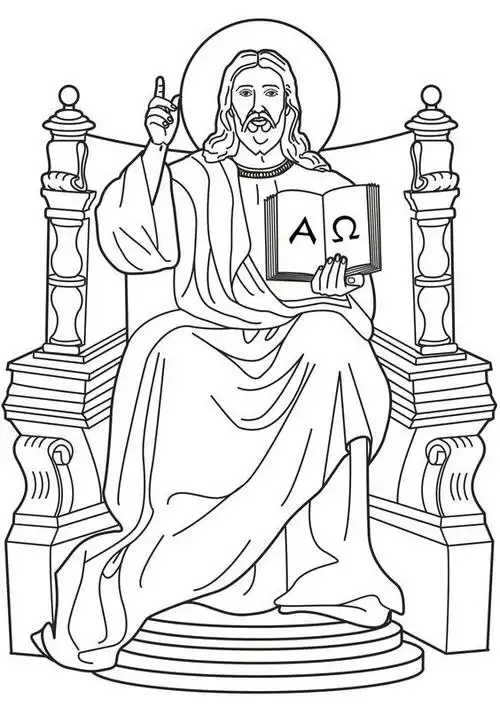 i am the alpha and omega catholic coloring page