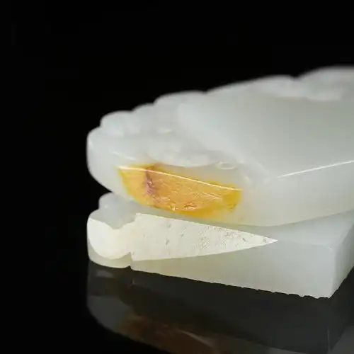 蒋喜 和田玉籽料龙凤对牌