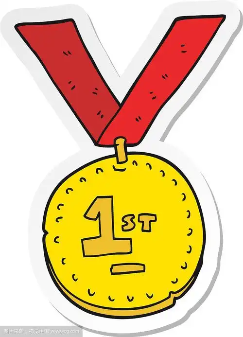 卡通第一名奖牌贴纸