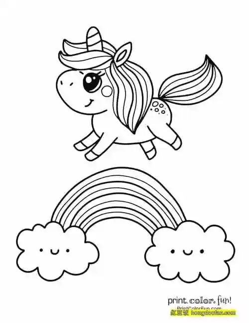 10张萌萌哒独角兽涂色简笔画