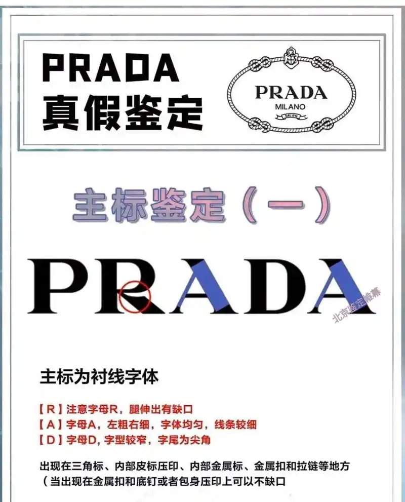 今日分享普拉达/prada真假鉴定 普拉达鉴定合集来了 从以下几个方面来