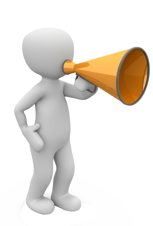 拿着喇叭大喊的3d小人