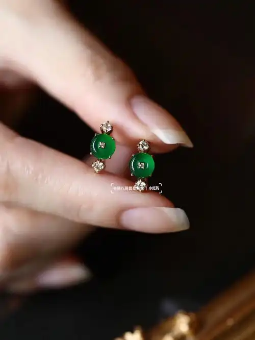 小价位翡翠平安扣耳包一个夏天的星光点点