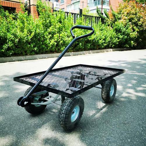 四轮拖车平板车推货车载重王无挡板手推车家用小推车拉货车搬运车