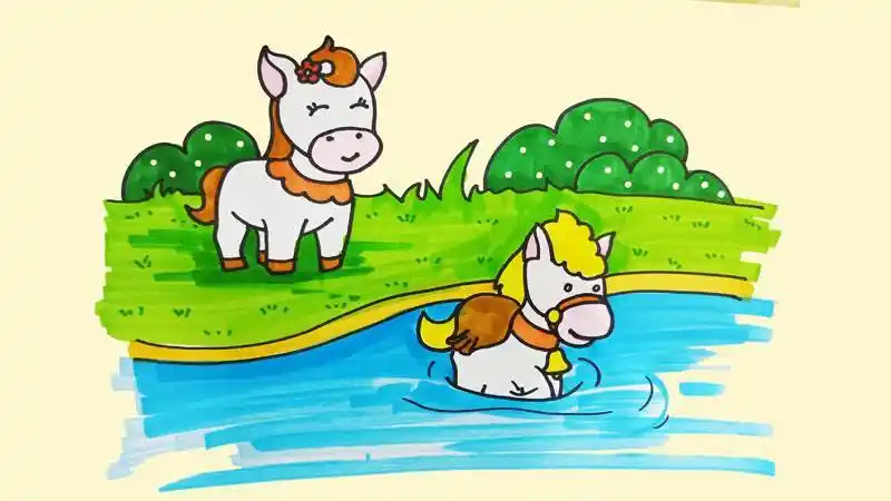 小马过河图片 小马过河图片绘画
