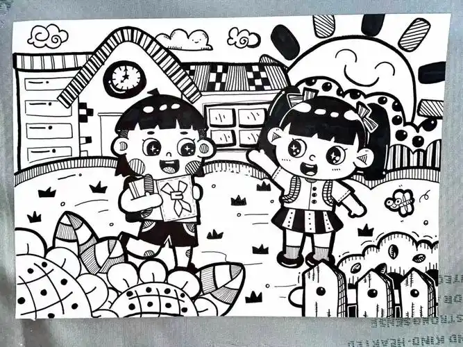 我上小学了  #简笔画 #儿童画 #考编 #幼师 #幼儿园
