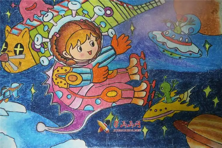 小学生四年级获奖科幻画我的太空之旅