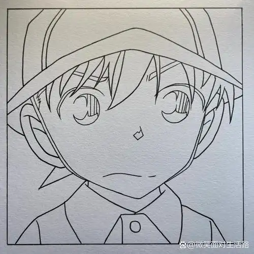 手绘|名侦探柯南 工藤新一 尺寸:    12*12cm 纸:        柏伦斯荷兰