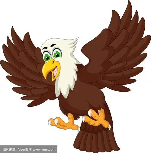 飞翔的棕色白鹰卡通