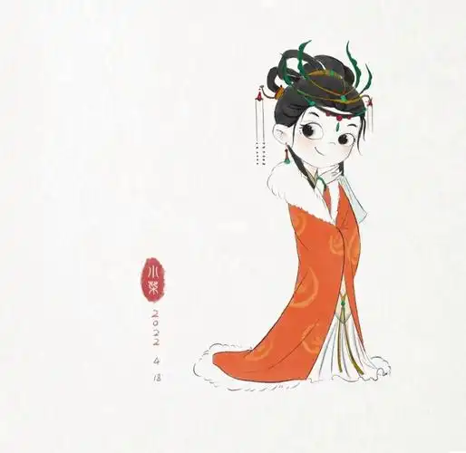 绘画日签薛宝钗